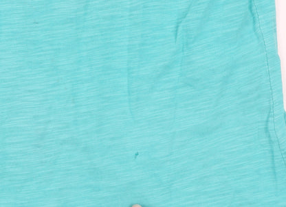 Gap Women's Green V-Neck Short Sleeve Cotton T-Shirt Size L