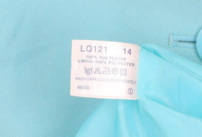 Classics Women's Blue Blazer Jacket Size 14 Polyester Lined Workwear