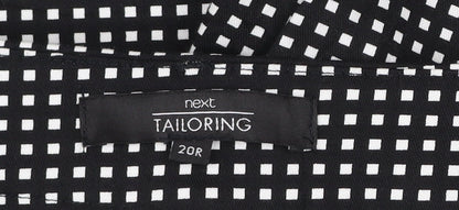 Next Women Black Geometric Tailored Trousers Size 20R Cotton Blend