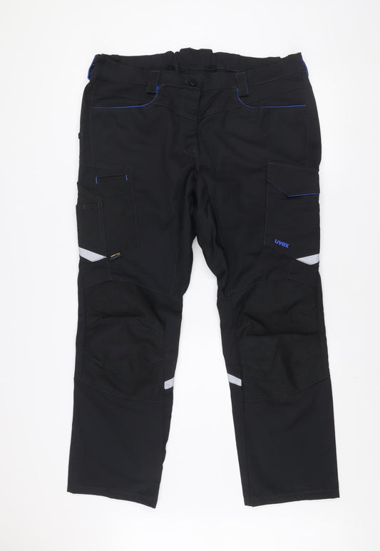 Mens UK Size M uvex Regular Fit Cargo Black Trousers