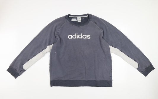 Mens UK Size XL adidas Grey Pullover Sweatshirt