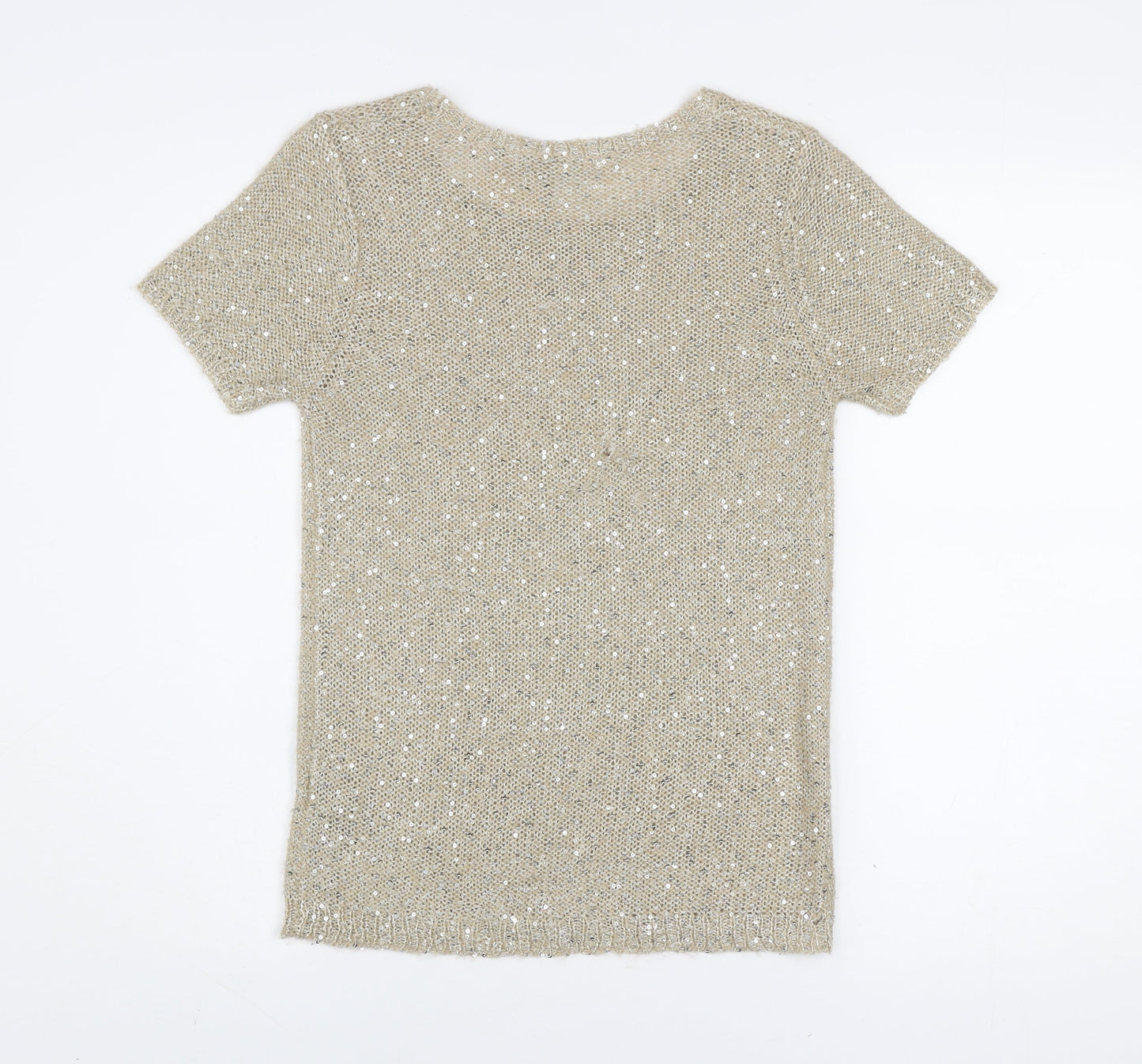 Womens UK Size 8 Marks and Spencer Beige Basic T-Shirt