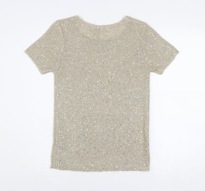 Womens UK Size 8 Marks and Spencer Beige Basic T-Shirt