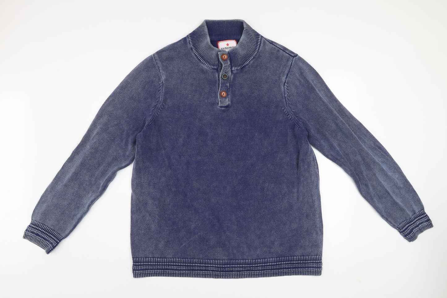 Joe Browns Men's Blue Cotton Henley Jumper XL
