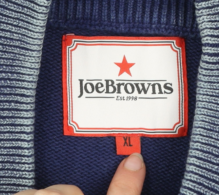 Joe Browns Men's Blue Cotton Henley Jumper XL
