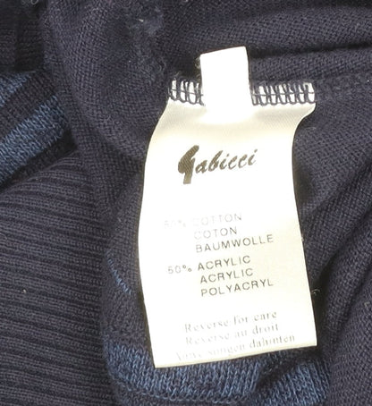 Gabicci Men's Blue 2XL V-Neck Geometric Knit Pullover Jumper