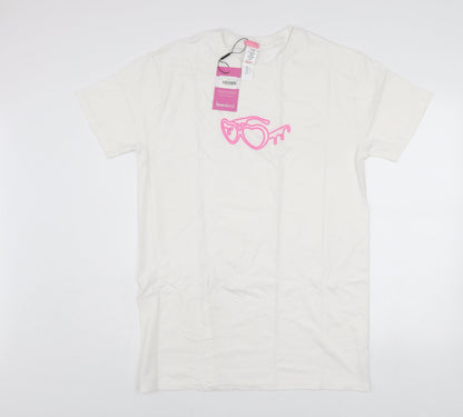 Womens UK Size S Love Island White Basic T-Shirt