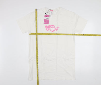 Womens UK Size S Love Island White Basic T-Shirt