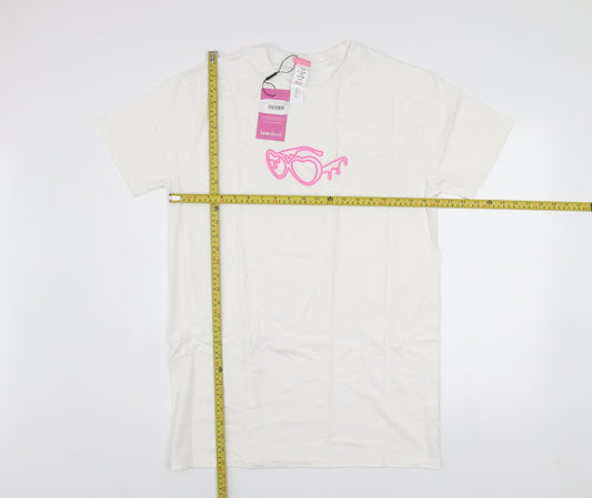 Womens UK Size S Love Island White Basic T-Shirt