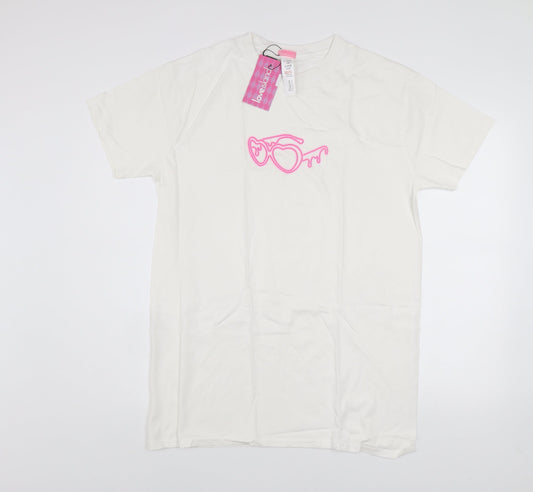 I Saw It First Women's White Love Island Embroidered Cotton T-Shirt Size S