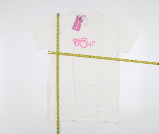 I Saw It First Women's White Love Island Embroidered Cotton T-Shirt Size S