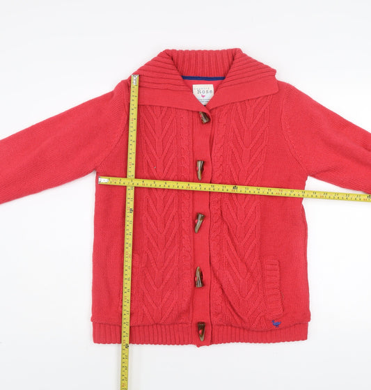 Country Rose Women Red Knit Button Jacket Size S