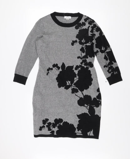 Calvin Klein Women’s Grey Floral Knit Bodycon Dress Size M