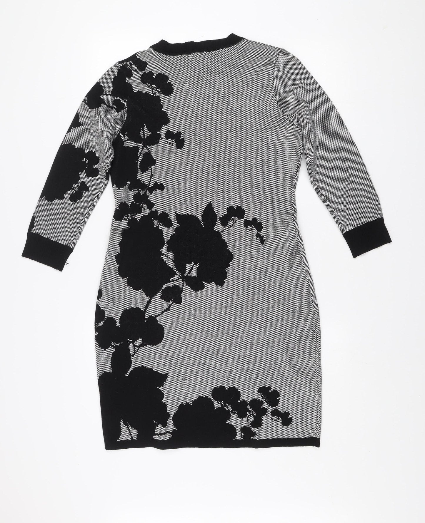 Calvin Klein Women’s Grey Floral Knit Bodycon Dress Size M