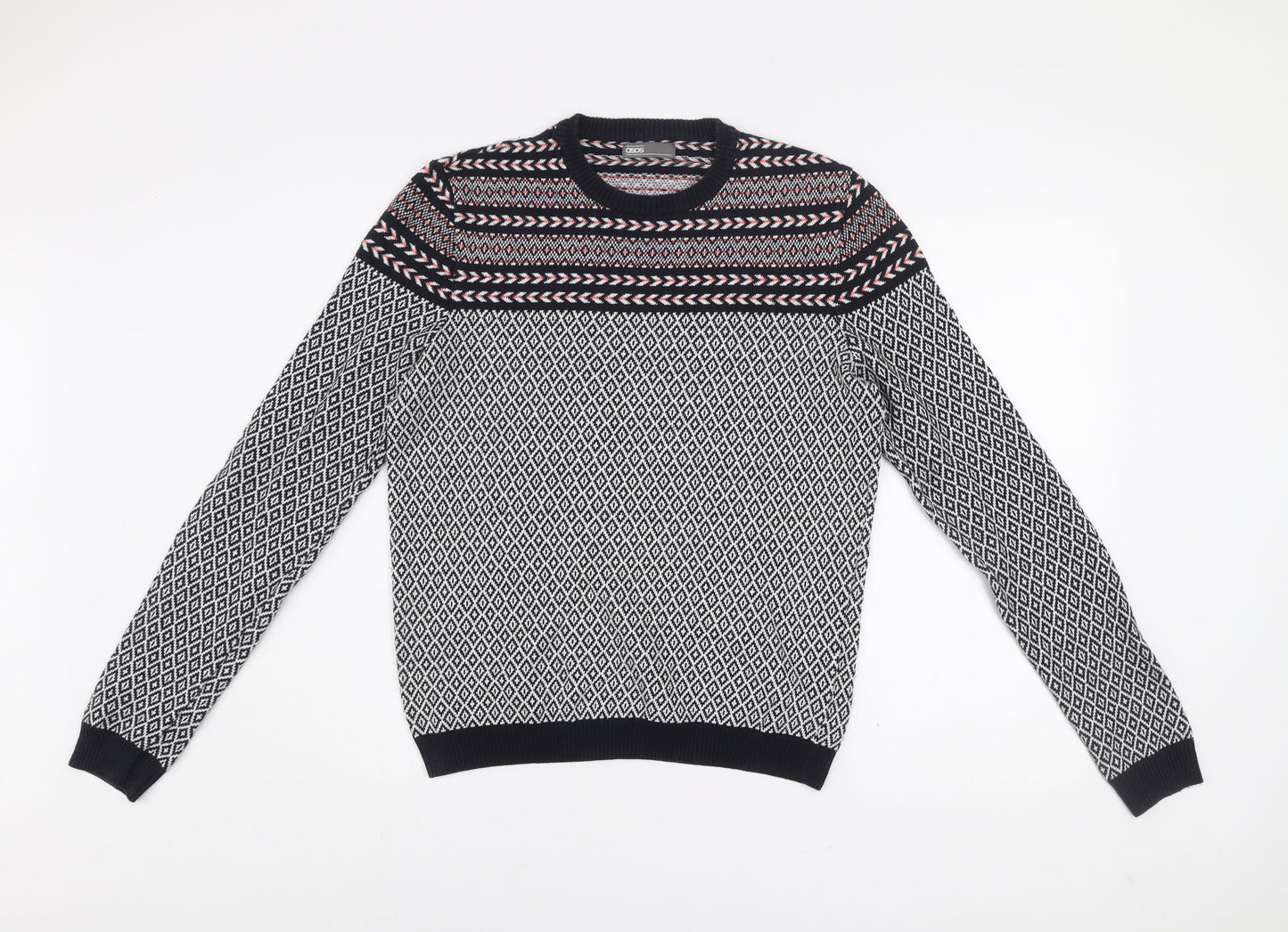 Mens UK Size M ASOS Black Pullover Jumper