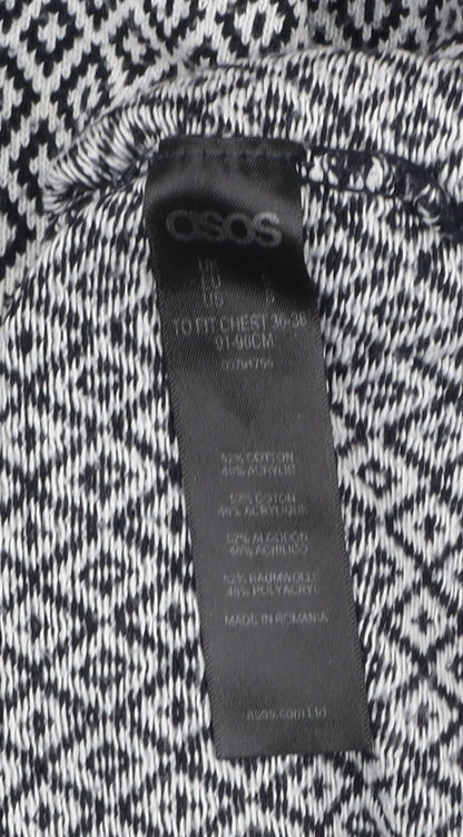 Mens UK Size M ASOS Black Pullover Jumper
