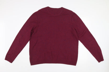 White Stuff Men's Red 2XL Crew Neck Cotton Wool Jumper
