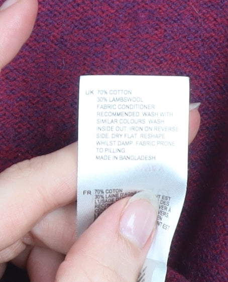 White Stuff Men's Red 2XL Crew Neck Cotton Wool Jumper