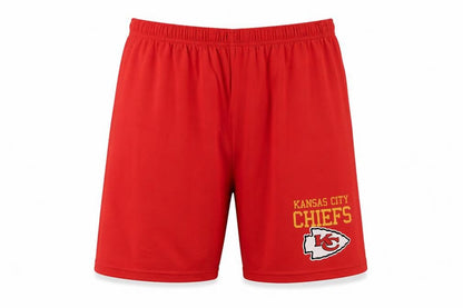 Front view of Marks & Spencer NFL Kansas City Chiefs Red Teen 32in Athletic Shorts