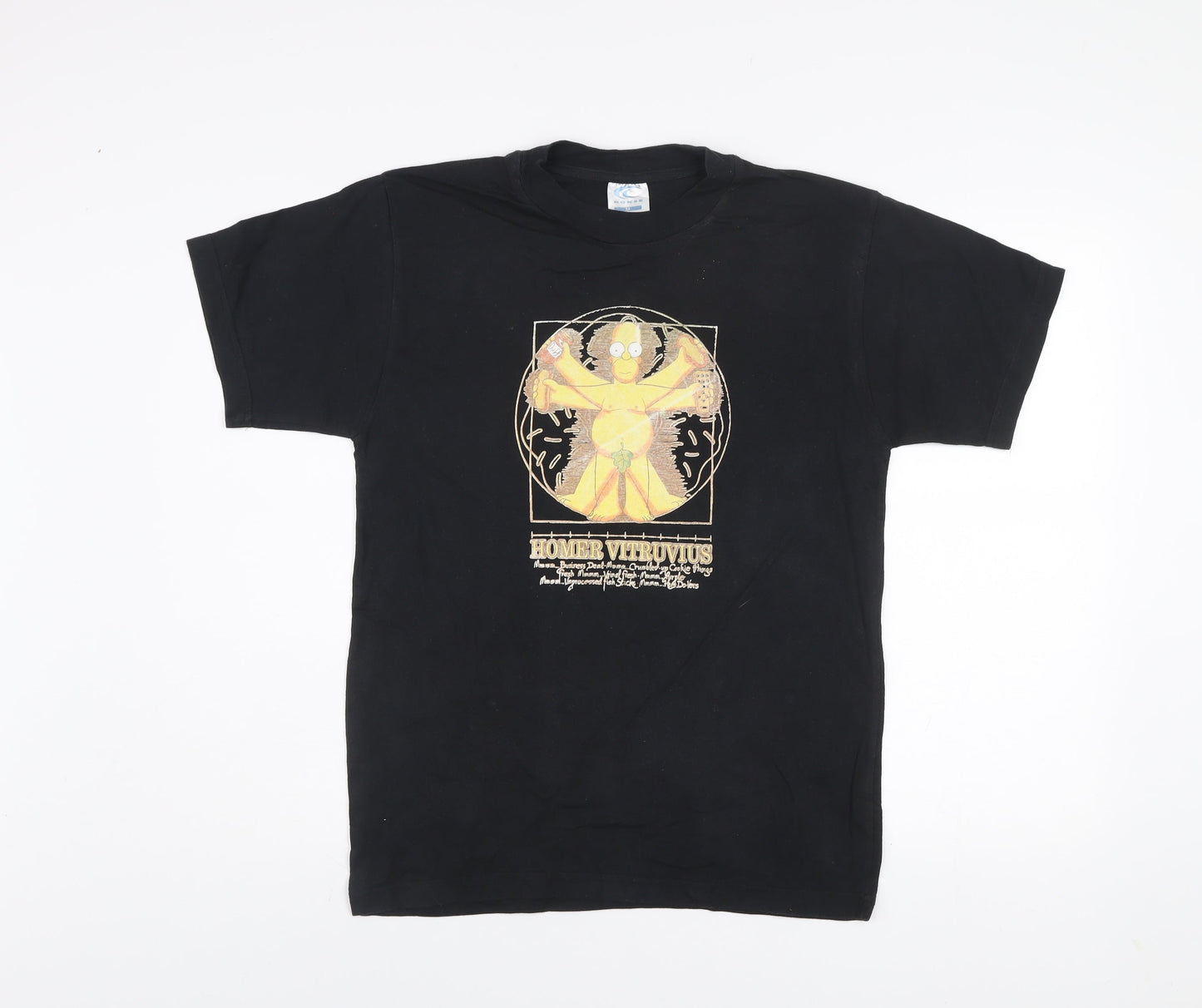 Kokse Men’s Black Homer Simpson Funny Graphic T-Shirt Size M