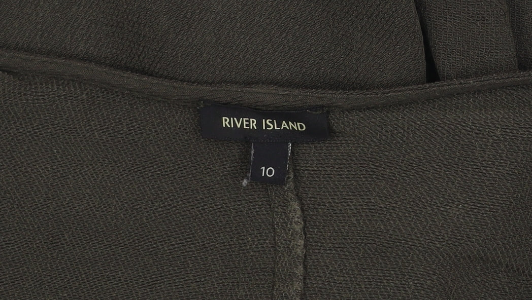 Womens UK Size 10 River Island Green Basic Blouse