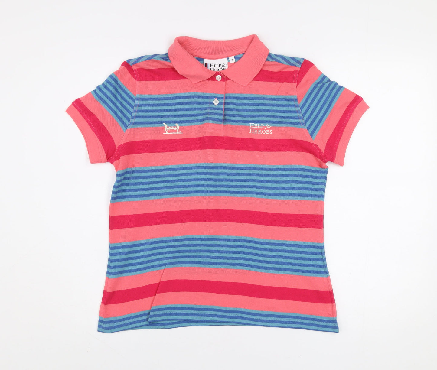 Womens UK Size 10 Help For Heroes Multicoloured Basic Polo