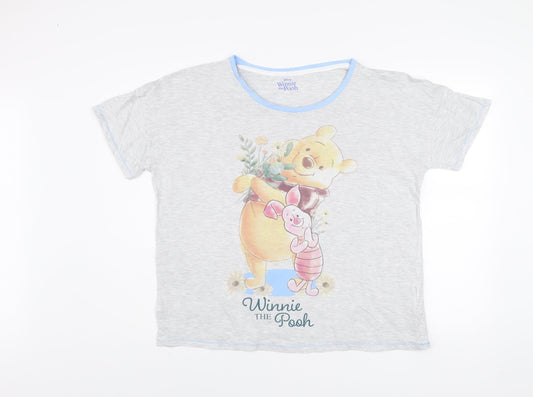 Womens UK Size L Character.com Grey Basic T-Shirt