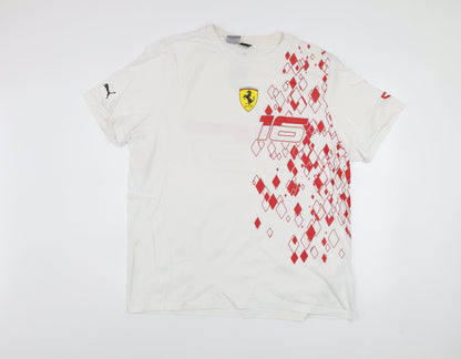 Puma Ferrari Men's White XL Graphic Sports T-Shirt