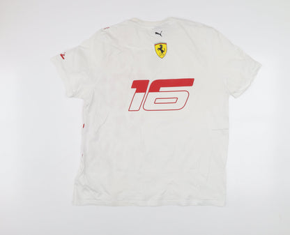 Puma Ferrari Men's White XL Graphic Sports T-Shirt