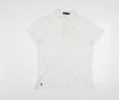 Ralph Lauren Men's White Polo Shirt M Classic Cotton Short Sleeve