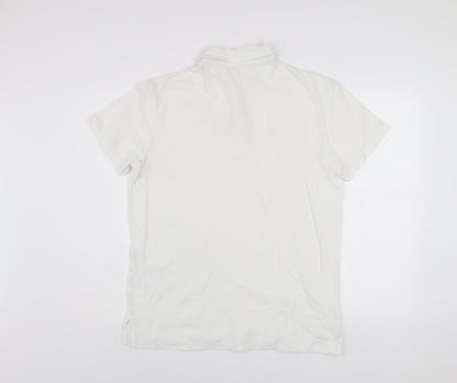 Ralph Lauren Men's White Polo Shirt M Classic Cotton Short Sleeve