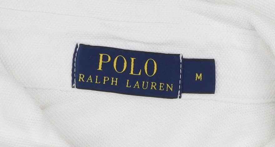 Ralph Lauren Men's White Polo Shirt M Classic Cotton Short Sleeve