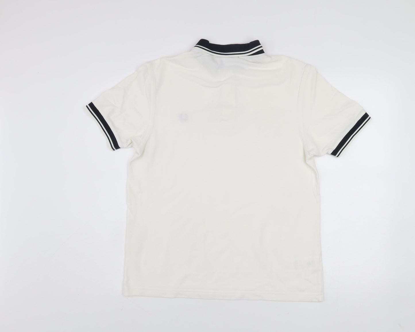 Fred Perry Men's White Cotton Polo Shirt M Regular Fit Short Sleeve