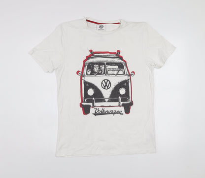 Next Men’s White Volkswagen Camper Van Graphic Regular Fit T-Shirt M