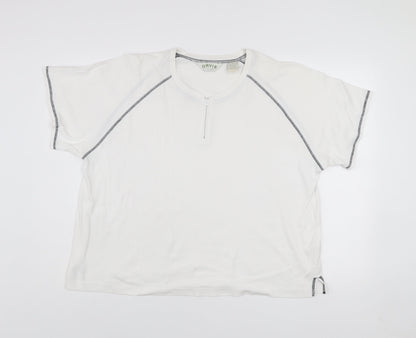 Orvis Men's White XL 1/2 Zip Cotton Short Sleeve T-Shirt