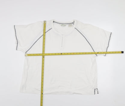 Orvis Men's White XL 1/2 Zip Cotton Short Sleeve T-Shirt