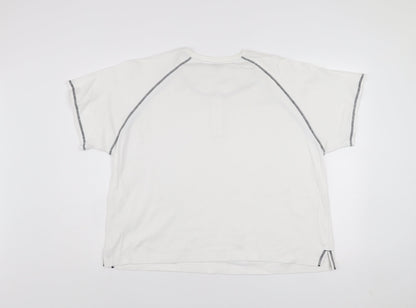 Orvis Men's White XL 1/2 Zip Cotton Short Sleeve T-Shirt