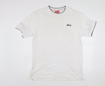 Slazenger Men's White XL Crew Neck Cotton T-Shirt