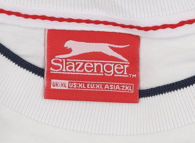 Slazenger Men's White XL Crew Neck Cotton T-Shirt