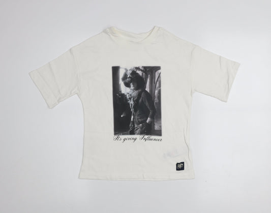 Girls UK Size 6-7 Years Marks and Spencer Ivory Graphic T-Shirt