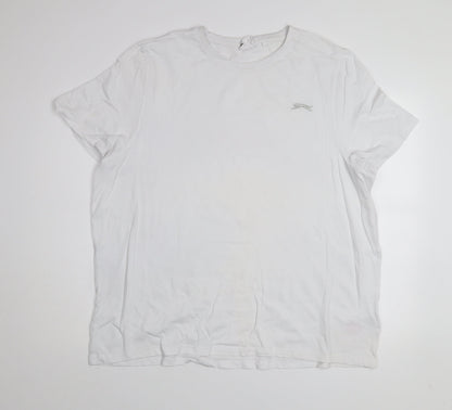 Slazenger Men's White 2XL Cotton Crew Neck Short Sleeve T-Shirt