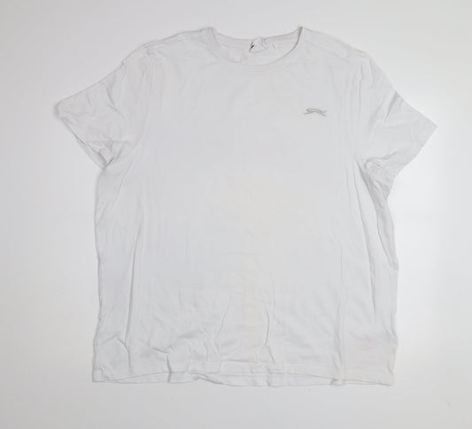 Slazenger Men's White 2XL Cotton Crew Neck Short Sleeve T-Shirt