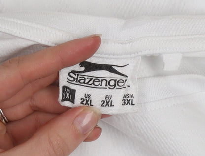 Slazenger Men's White 2XL Cotton Crew Neck Short Sleeve T-Shirt