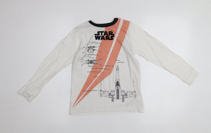 Boys UK Size 6-7 Years Marks and Spencer White Basic T-Shirt