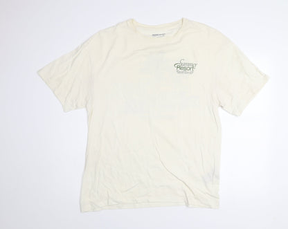 Jack & Jones Originals Men's Beige Summer Resort Graphic T-Shirt Size L