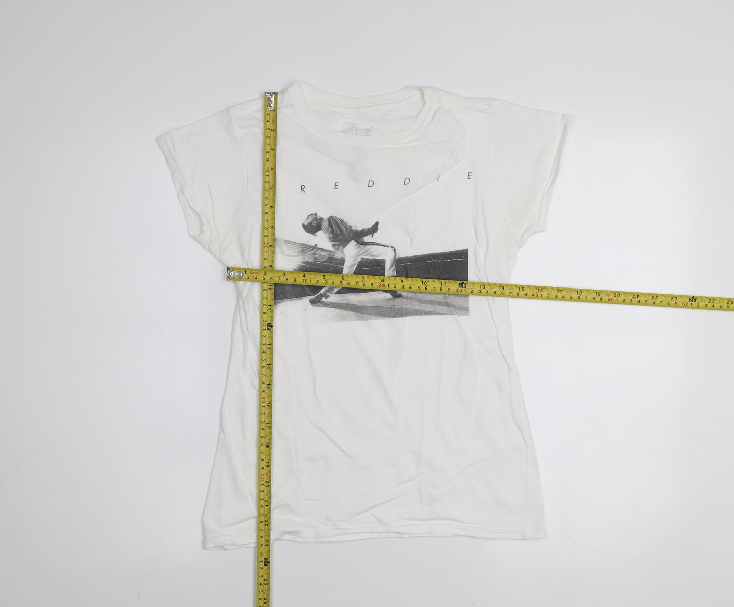 Primark Women’s White Freddie Music Graphic Cotton T-Shirt XS