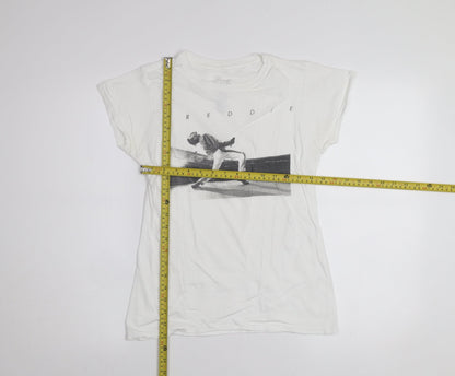 Primark Women’s White Freddie Music Graphic Cotton T-Shirt XS
