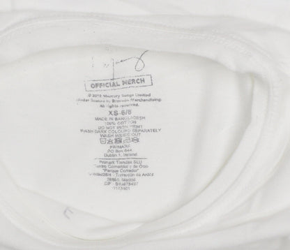 Primark Women’s White Freddie Music Graphic Cotton T-Shirt XS