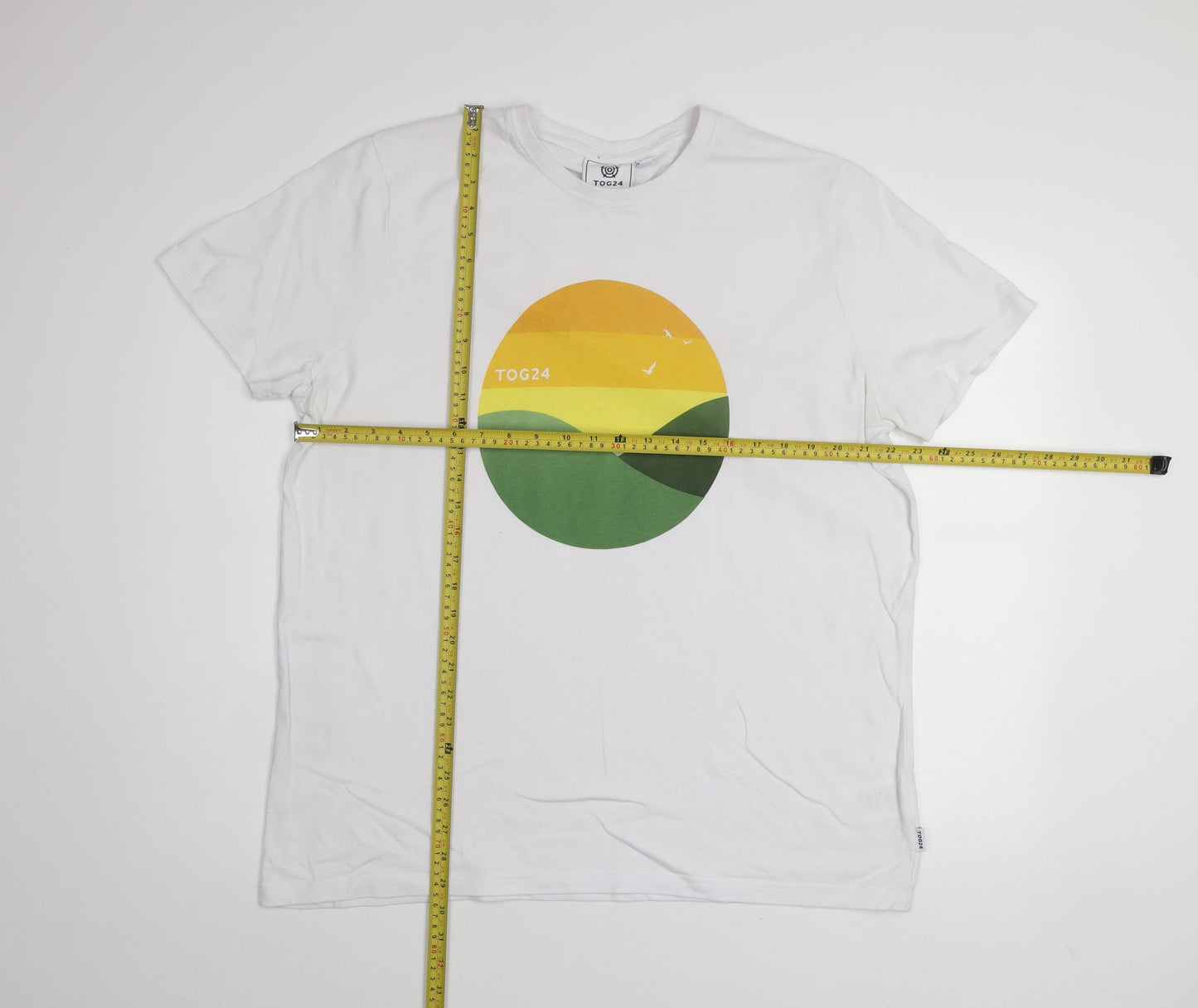 TOG24 Mens White 2XL Nature Graphic Crew Neck T-Shirt