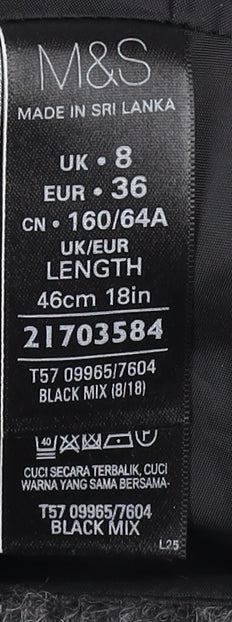 Marks and Spencer Women’s Grey Plaid Wool Blend Short Skirt Size 8